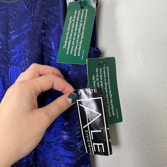 NWT Alex Evenings Woman's Sz 4 Petite 2 Piece Blue‎ Purple Set Maxi Skirt Set - Picture 5 of 9